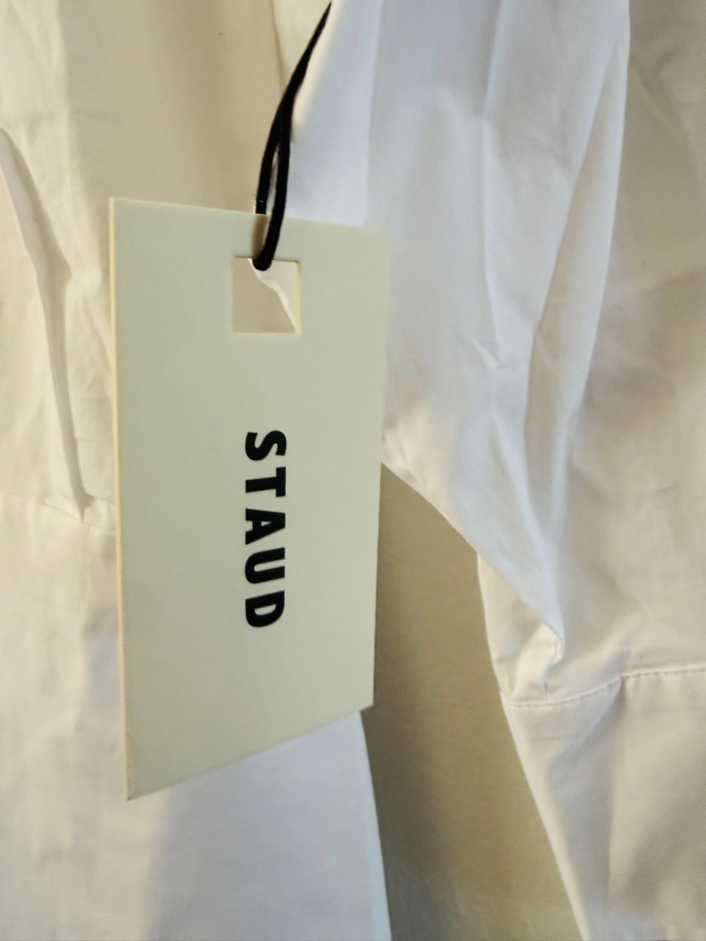 NEW NWT Staud ‘Cynthia’ Stretch-Cotton Mini-Shirtdress White S Button Down Dress - Picture 5 of 7